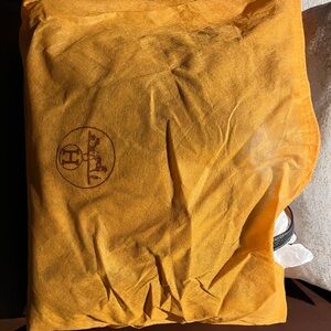 Hermes Double Reversible Tote Bag Black/ Apricot-Orange with dust cover